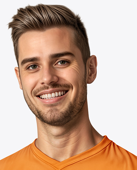 Man Wearing a T-shirt Holding 16oz Drink Can Mockup