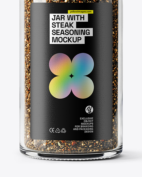 Glass Jar with Steak Seasoning Mockup