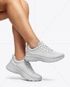 Running Shoes on Women's Legs Mockup