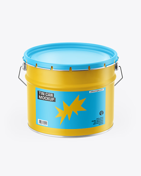 Matte Tin Can w Metallic Handle Mockup
