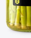 Glass Jar with Pickled Asparagus Mockup
