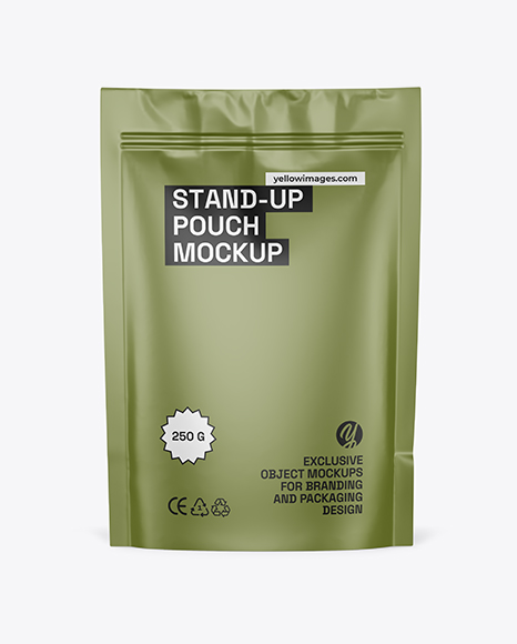 Matte Stand Up Pouch Mockup - Premium PSD Mockups