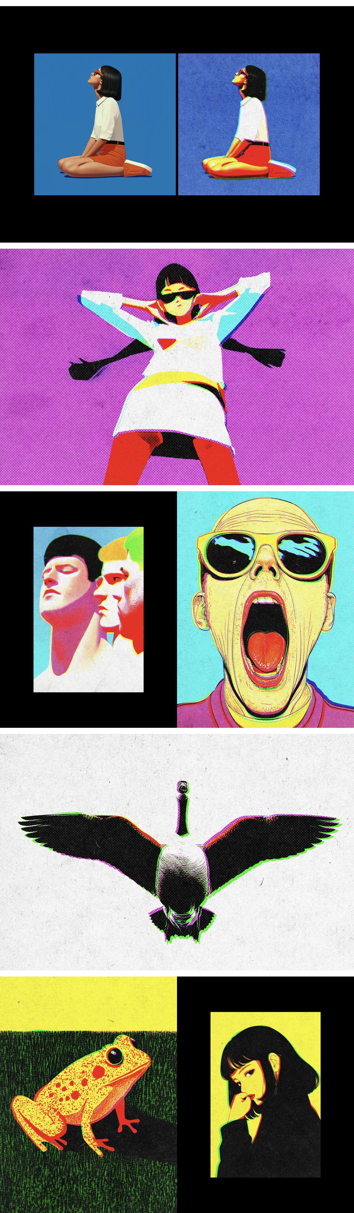 Halftone Print Effect