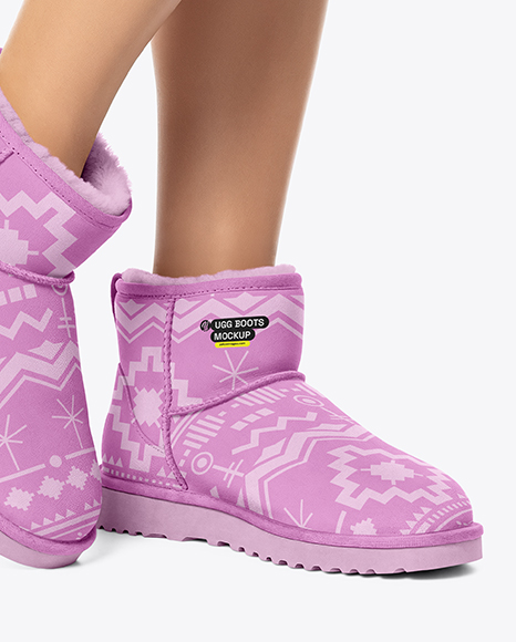 Pair of UGG Boots on Woman's Legs Mockup