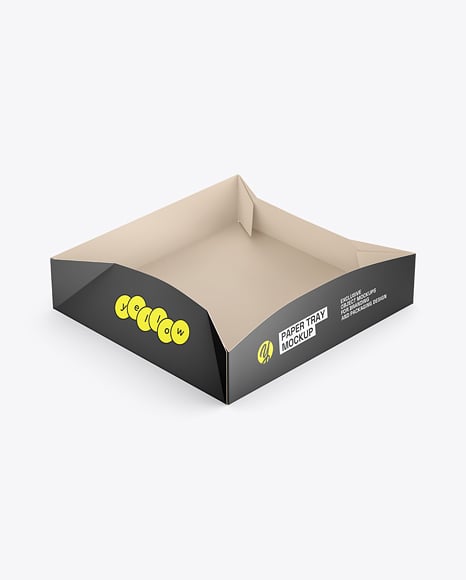 Paper Food Catering Tray with Sushi Mockup