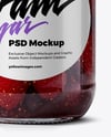 Clear Glass Jar with Mixed Berries Preserves Mockup