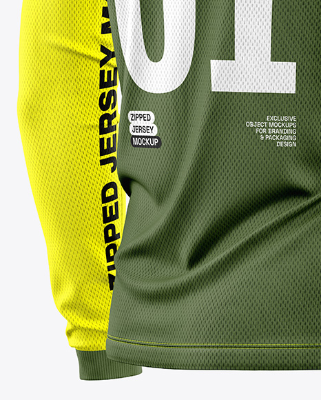 Mesh Jersey Mockup - Back Half Side View