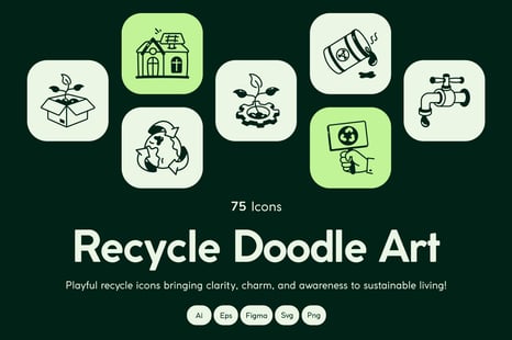 Recycle Doodle Art Set - Graphics