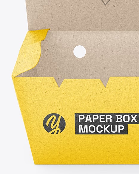 Opened Kraft Paper Food Box Mockup