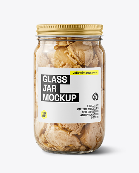 Canned Chicken Jar Mockup - Glass can mockup