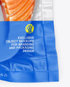 Clear Plastic Flow-Pack with Salmon Fish Steak Mockup