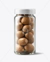 Glass Jar with Whole Nutmeg Mockup