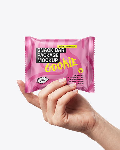 Matte Snack Pack in a Hand Mockup