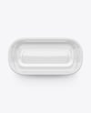 Glossy Plastic Food Container in Paper Sleeve Mockup
