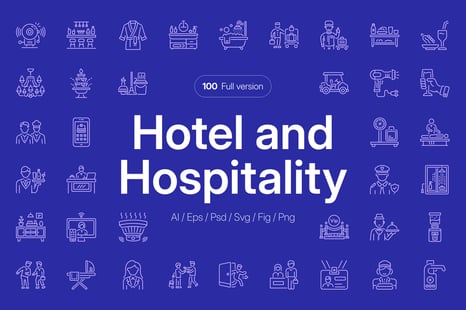 Hotel and Hospitality Icon Set - Icons