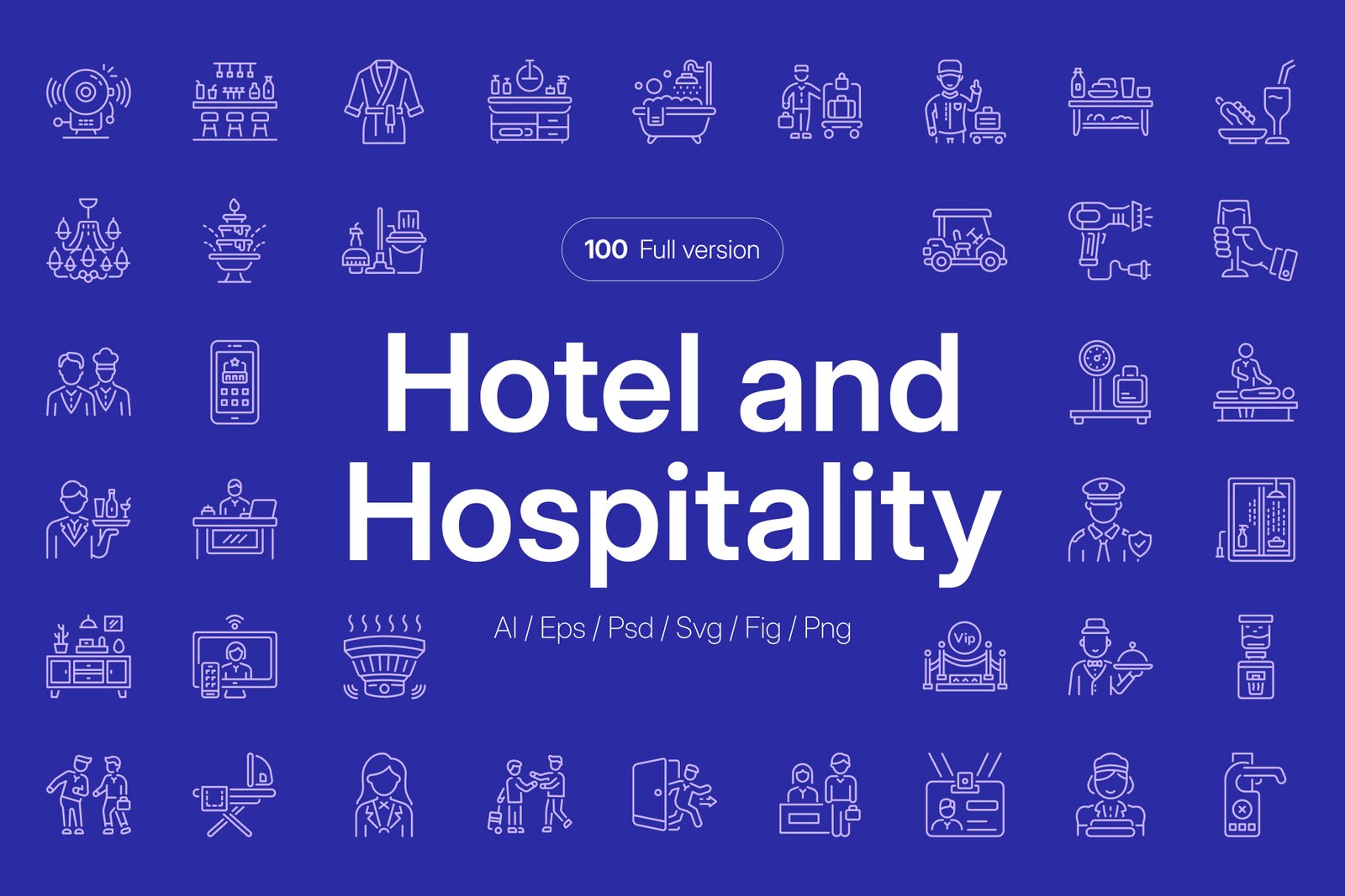 Hotel and Hospitality Icon Set