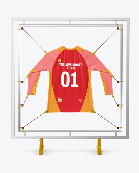 Training Jersey Hanging on a Hooked Frame Mockup