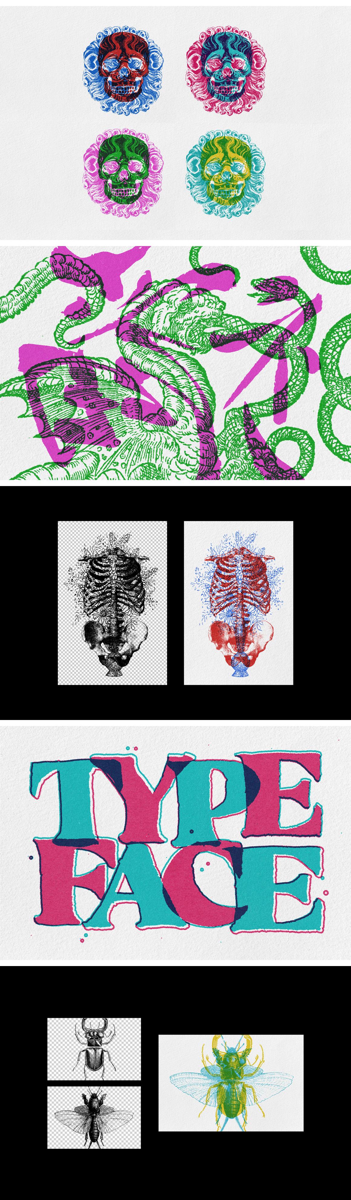 Risograph Vintage Overprint Effect