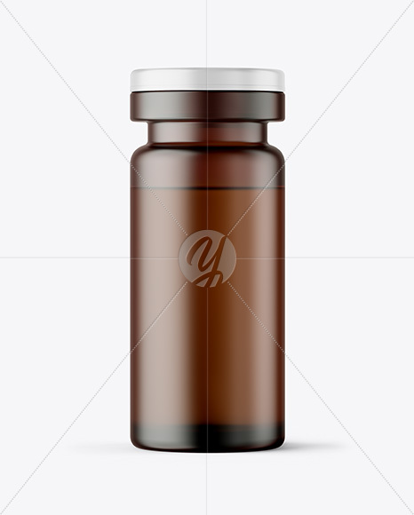 Frosted Amber Glass Medical Ampoule Mockup