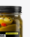 Glass Jar with Pickled Jalapenos Mockup