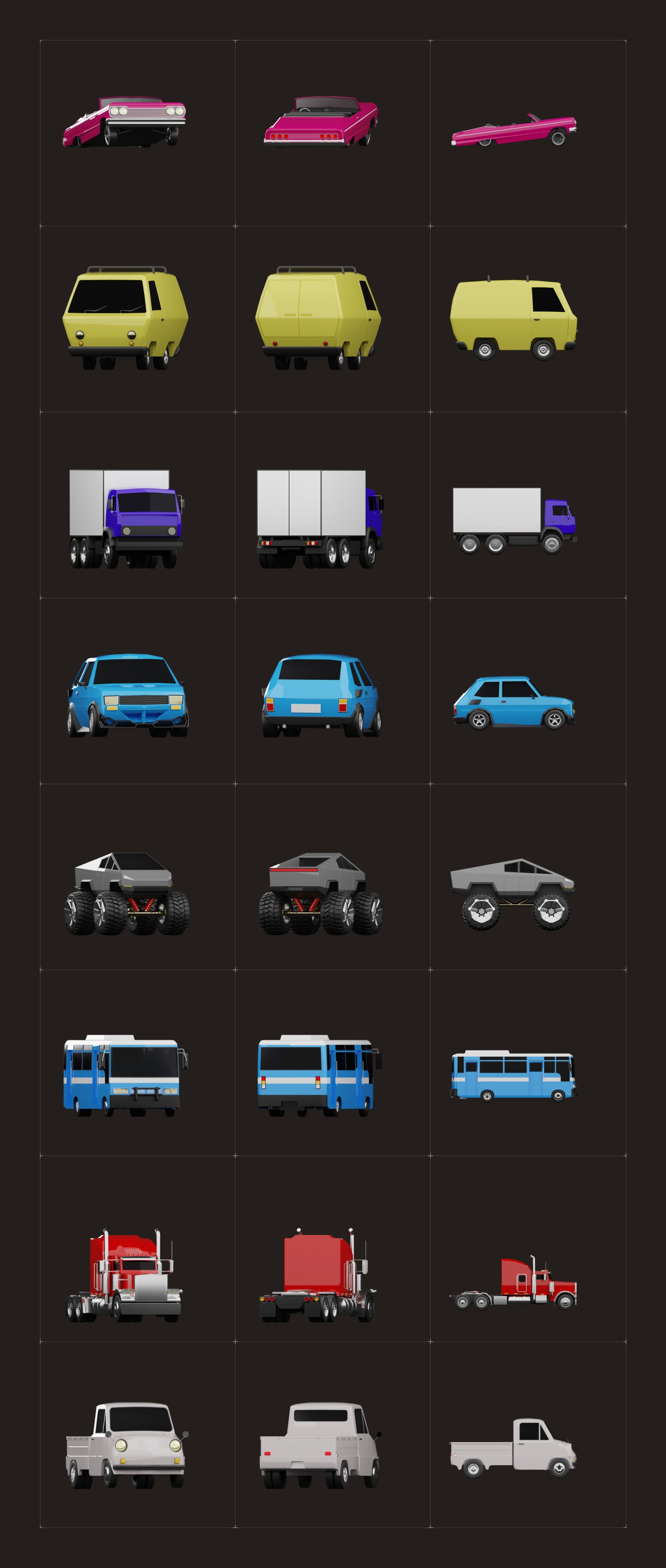 3D Vehicle Models Set