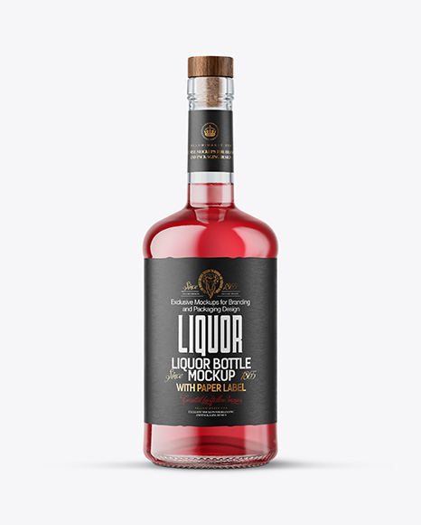 Clear Glass Liquor Bottle Mockup