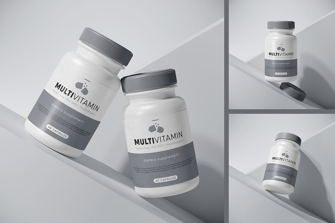 Supplement Bottle Mockup