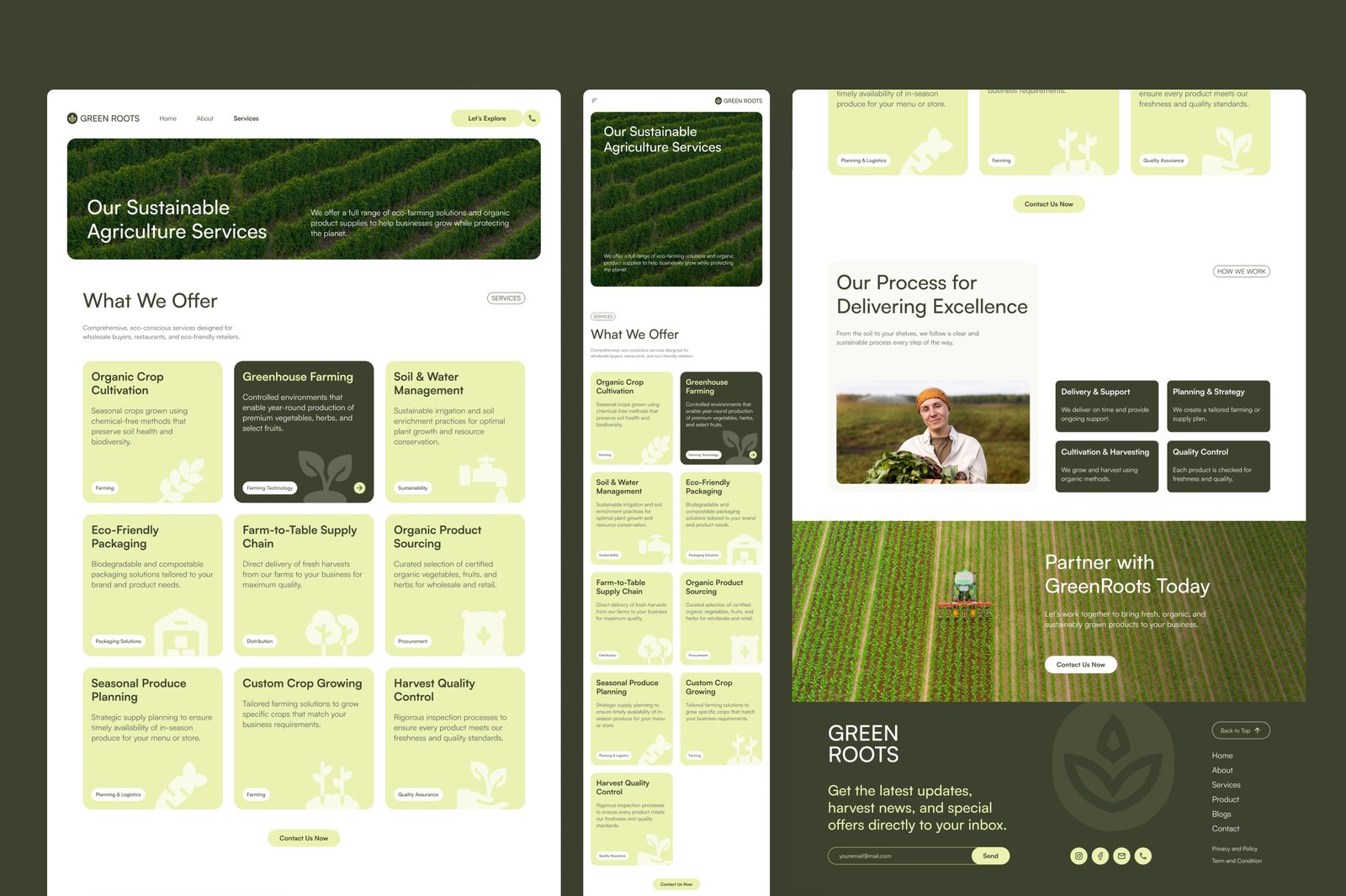 GreenRoots – Agriculture Website UI Figma Template