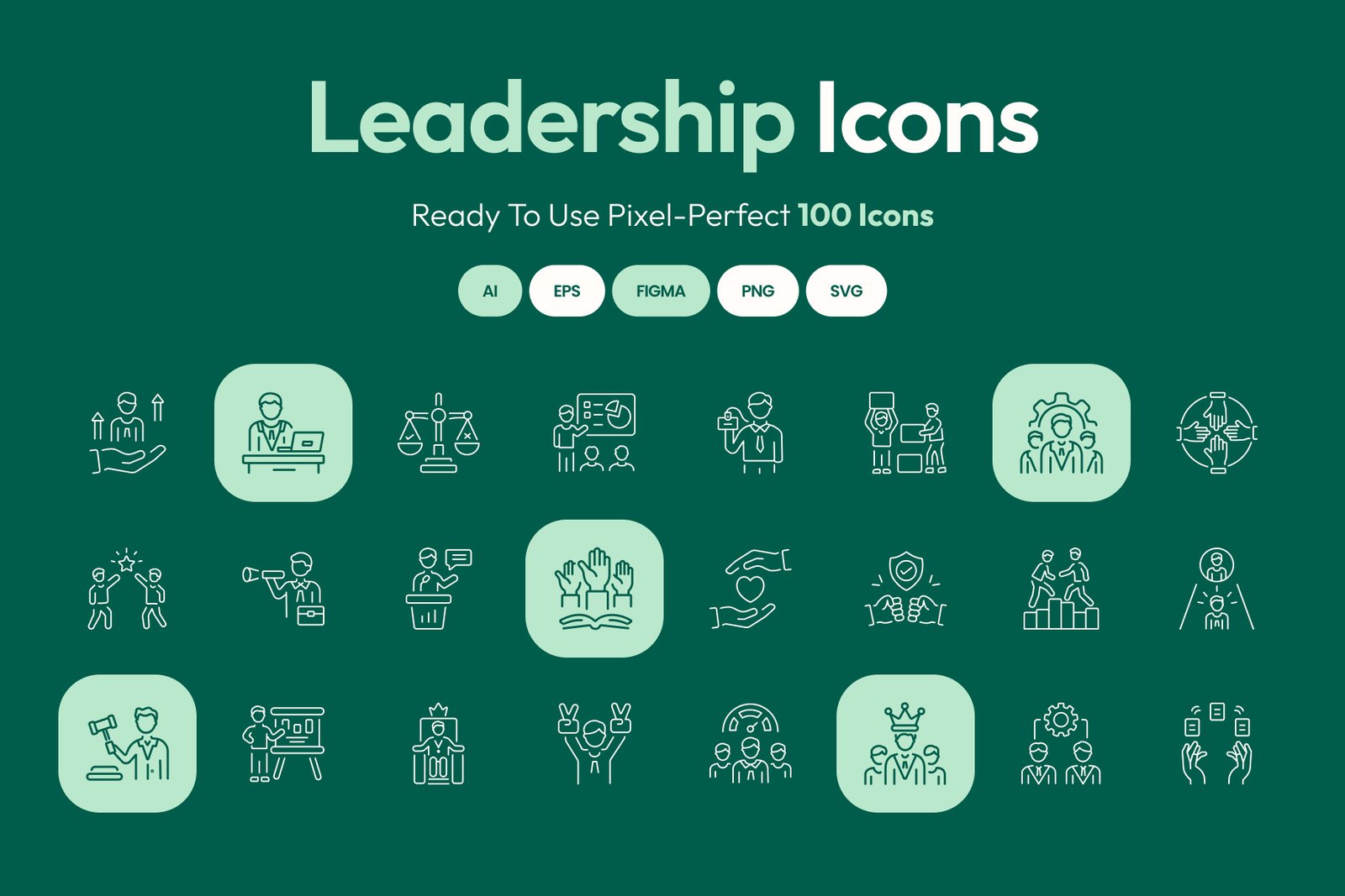 Leadership Icon Art Set