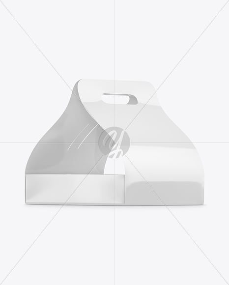 Glossy Paper Packaging with Handles Mockup