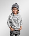 Boy Wearing a Hoodie and Beanie Hat Mockup