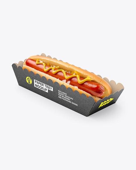 Kraft Paper Food Tray with Hot Dog Mockup - Medium+Box+Carrier+Packaging+Mockup+PSD+Mockup+|+Packaging+mockup,+Food+box+packaging,+Mockup