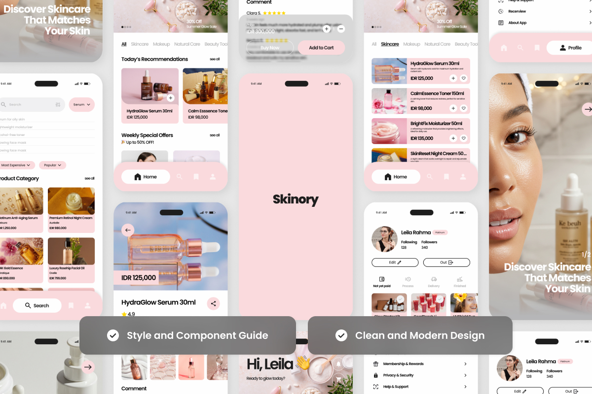 Skinory – Beauty Shop App UI Design Template