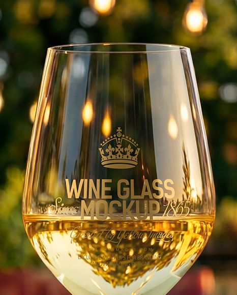White Wine Glass Mockup