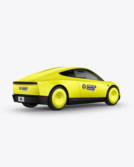 Electric RoboCab Mockup - Back Half Side View - Vehicle wrap mockup