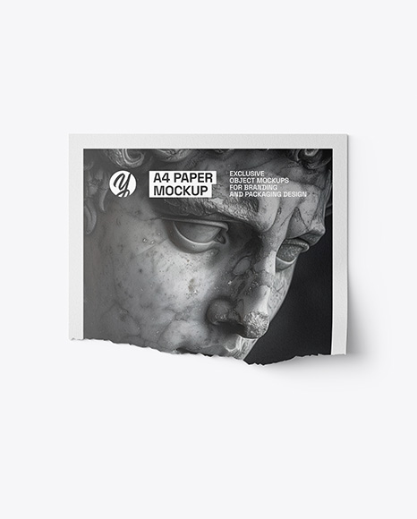 Torn A4 Paper Mockup