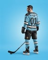 Man Wearing Full Ice Hockey Kit Mockup