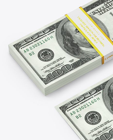 Money Stack and Banknote Mockup