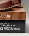 Pair of Clogs with Shoe Box Mockup