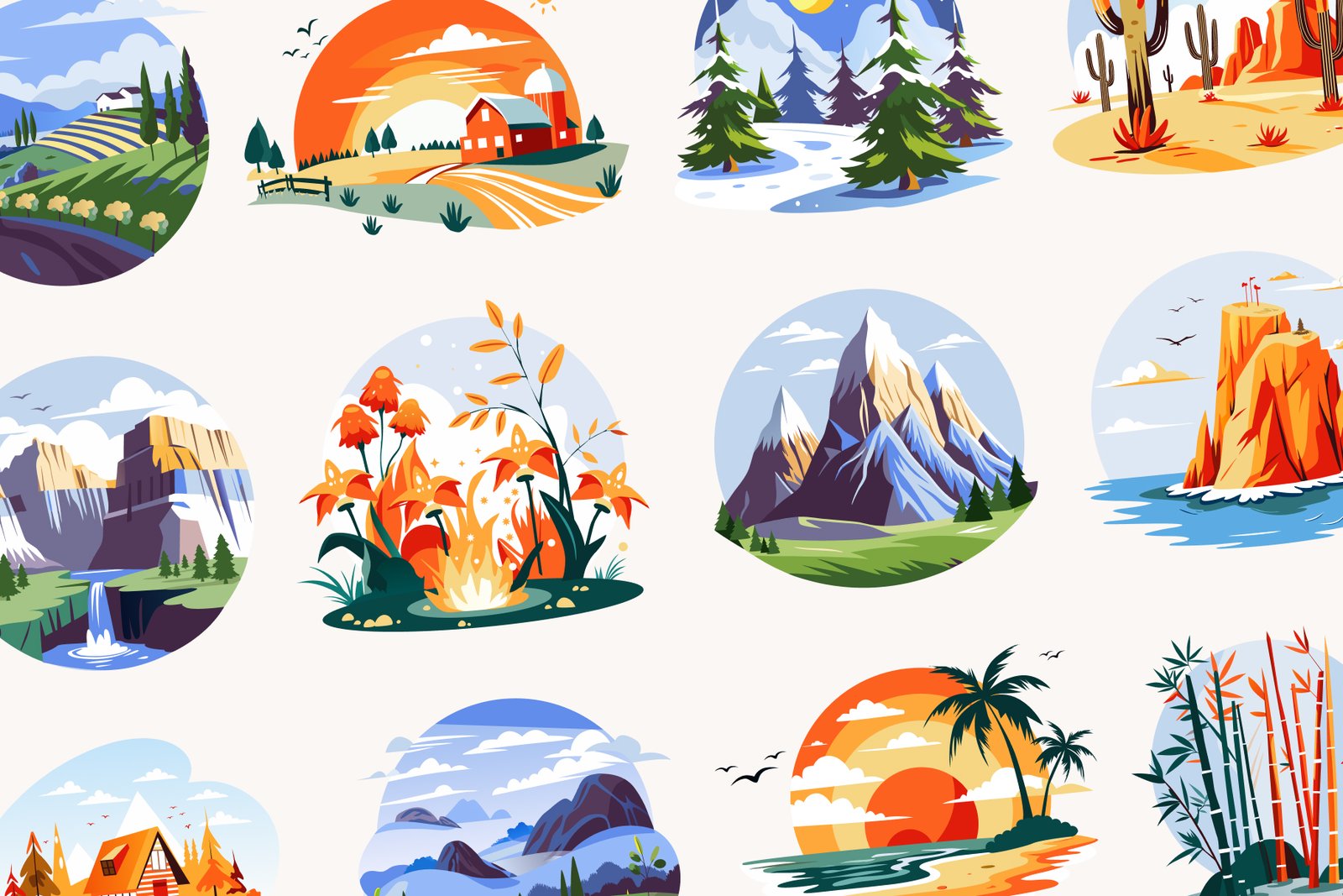 Nature Landscape Illustrations