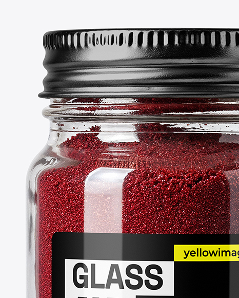 Glass Jar with Sumac Spice Mockup