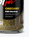 Glass Spice Jar with Oregano Mockup