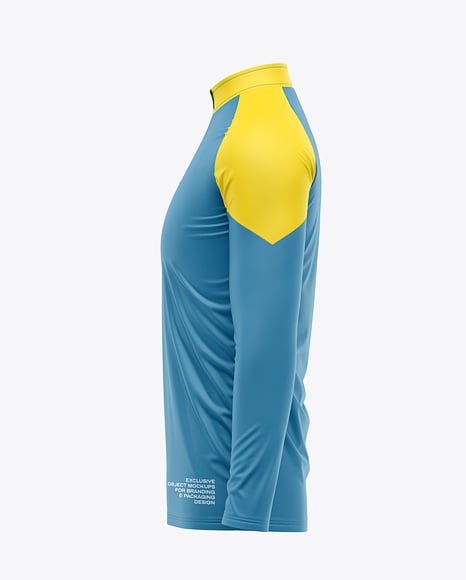 ¼ Zipper Mock Neck Long Sleeve Jersey - Crew neck sweater mockup