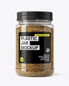 Clear Plastic Jar with Za'atar Spice Mockup