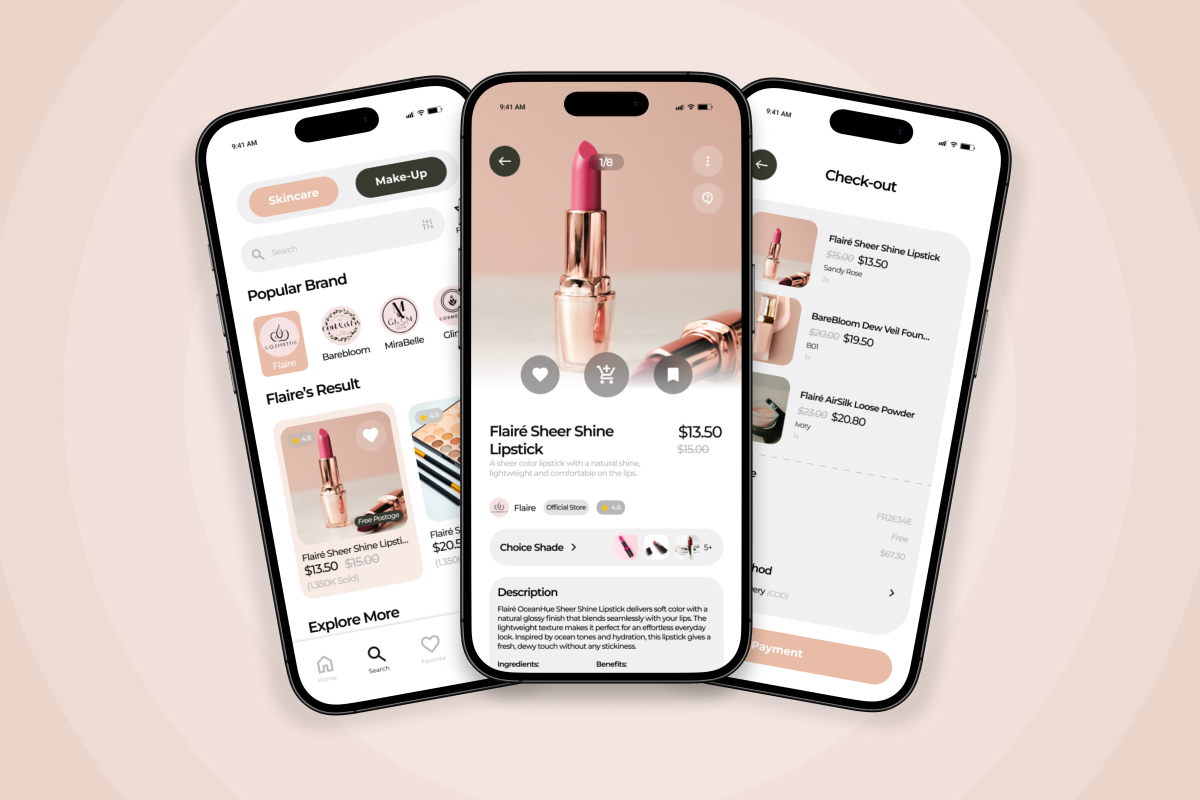 Meloura – Beauty Product App UI Design Template