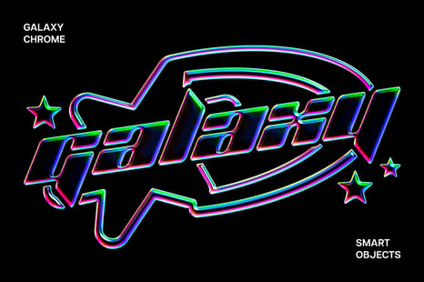 Galaxy Chrome Text & Logo Effect - Creative Store