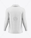 Men's Heather Long Sleeve Polo Shirt Mockup - Back View