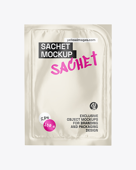Glossy Sachet Mockup