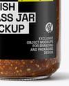 Glass Jar with Sweet Relish Sauce Mockup