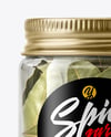 Plastic Jar with Bay Leaves Mockup